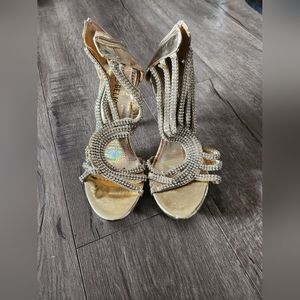 Delicacy High Heel Women Shoe size 5 USA Tan Color